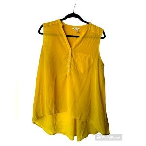 Sheer yellow H&M sleeveless top size 12